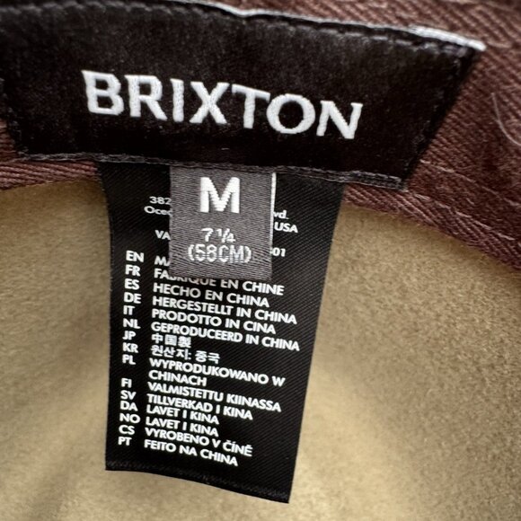 Brixton Wesley~ Unisex Olive 100% Wool Fedora Hat~ Size Medium 7 1/4/ 58cm main image 2